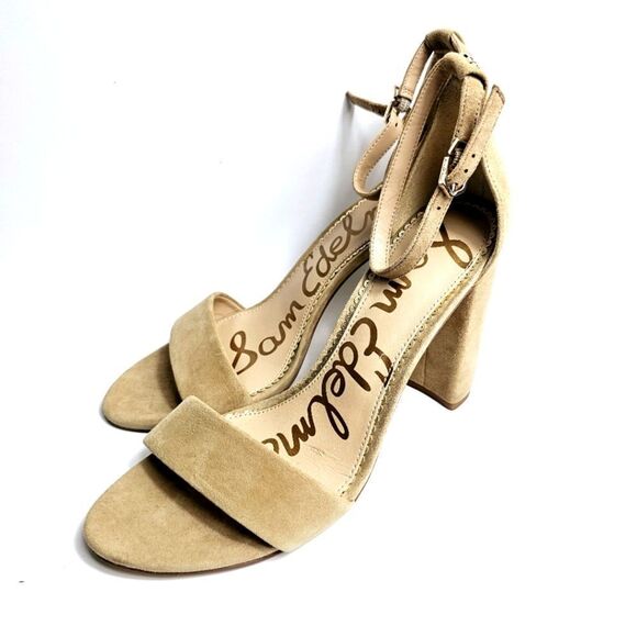 Sam Edelman Yaro Ankle Strap Sandal Beige Suede Size 9.5 - Picture 2 of 8